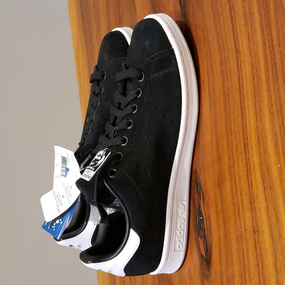 Adidas Originals Stan Smith Black Suede Shoes Men's 7.5 - Picture 1 of 8